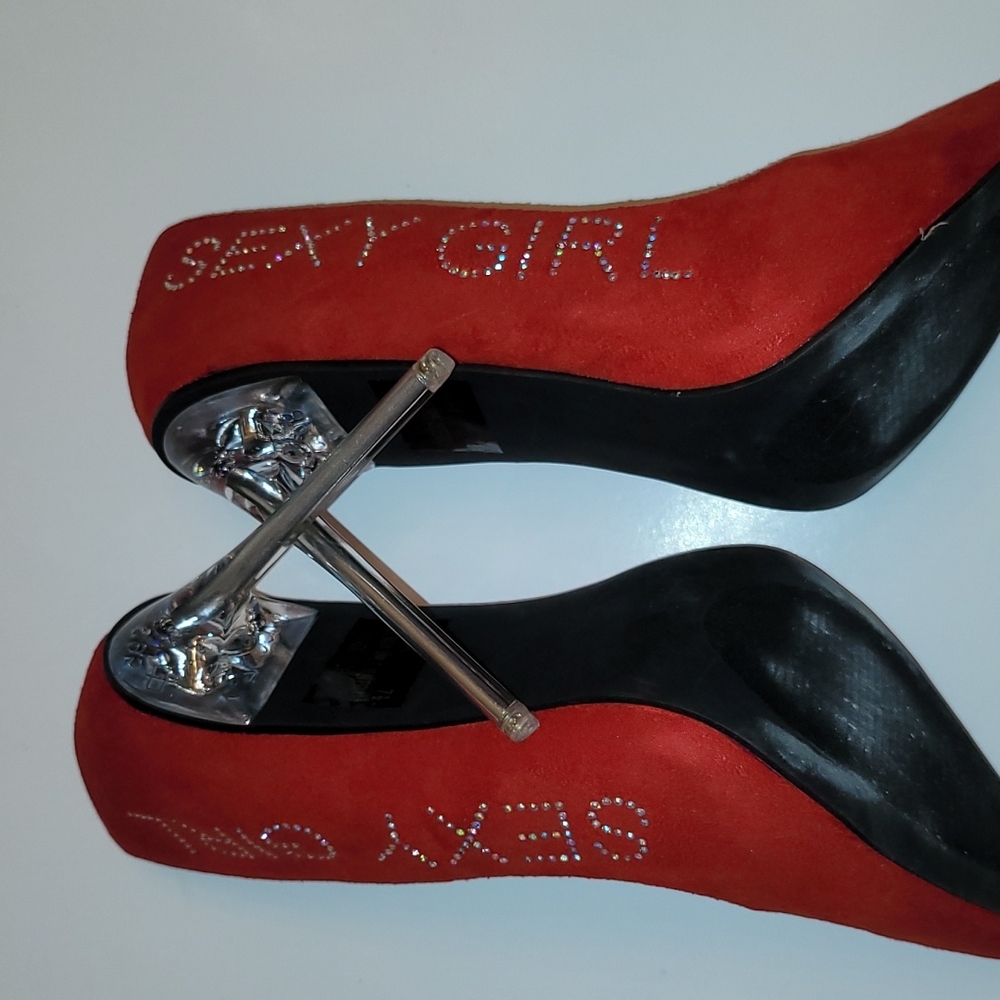 Red Crystal "Sexy Girl" High Heels 👠 - Picture 5 of 16